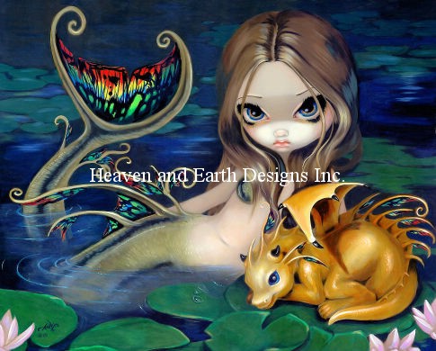 Mini Mermaid With A Golden Dragon - Click Image to Close